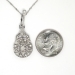 Art Deco 1930's Vintage .11ct t.w. Filigree Old European Cut Diamond Pendant Necklace 18k White Gold Platinum