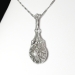 Art Deco 1930's Vintage .11ct t.w. Filigree Old European Cut Diamond Pendant Necklace 18k White Gold Platinum