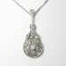 Art Deco 1930's Vintage .11ct t.w. Filigree Old European Cut Diamond Pendant Necklace 18k White Gold Platinum