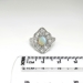 Vintage Art Deco 1930's .77ct t.w. Fire Opal & Diamond Filigree Platinum Birthstone Anniversary Cocktail Ring