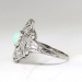 Vintage Art Deco 1930's .77ct t.w. Fire Opal & Diamond Filigree Platinum Birthstone Anniversary Cocktail Ring