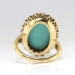 Vintage Edwardian 1920's 9.28ct t.w. Turquoise & Old European Cut Diamond Cocktail Ring 18k