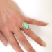Vintage Edwardian 1920's 9.28ct t.w. Turquoise & Old European Cut Diamond Cocktail Ring 18k