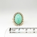 Vintage Edwardian 1920's 9.28ct t.w. Turquoise & Old European Cut Diamond Cocktail Ring 18k