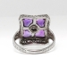 Vintage 1930's Art Deco 2.10ct t.w. Belais Amethyst & Diamond Cocktail Birthstone Anniversary Ring 14k
