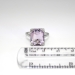 Vintage Art Deco 1930's 4.44ct t.w. Rose De France Purple Amethyst & Diamond Filigree Cocktail Birthstone Anniversary Ring 18k White Gold