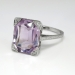 Vintage Art Deco 1930's 4.44ct t.w. Rose De France Purple Amethyst & Diamond Filigree Cocktail Birthstone Anniversary Ring 18k White Gold
