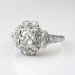 Vintage Art Deco 1930's .66ct t.w. Old European Cut Diamond Filigree Halo Engagement Ring Platinum