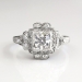 Vintage Art Deco 1930's .66ct t.w. Old European Cut Diamond Filigree Halo Engagement Ring Platinum