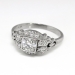 Vintage Art Deco 1930's .52ct t.w. Old European Cut Diamond Filigree Halo Engagement Ring Platinum