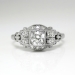Vintage Art Deco 1930's .52ct t.w. Old European Cut Diamond Filigree Halo Engagement Ring Platinum