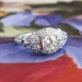 Vintage Art Deco 1930's .52ct t.w. Old European Cut Diamond Filigree Halo Engagement Ring Platinum