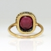 Antique Victorian 1890's 5.84ct t.w. Cushion Garnet & Old Rose Cut Diamond Halo Ring 18k Platinum