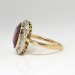 Antique Victorian 1890's 5.84ct t.w. Cushion Garnet & Old Rose Cut Diamond Halo Ring 18k Platinum