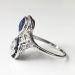 Antique Edwardian 1920's 3.39ct t.w. Old European Cut Diamond & Blue Sapphire Toi Et Moi Engagement Anniversary Ring Platinum