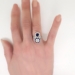 Antique Edwardian 1920's 3.39ct t.w. Old European Cut Diamond & Blue Sapphire Toi Et Moi Engagement Anniversary Ring Platinum