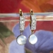 Antique Vintage 1920's Edwardian 1.77ct t.w. Moonstone & Diamond Drop Chandelier Earrings 18k Yellow Gold Platinum