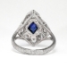 Estate 2.21ct t.w. Lab Sapphire & Old Mine Cut Diamond Art Deco Style Ring 14k