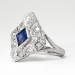 Estate 2.21ct t.w. Lab Sapphire & Old Mine Cut Diamond Art Deco Style Ring 14k