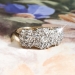 Vintage Antique Edwardian 1920's .70ct t.w. Old European Cut Diamond Triple Floral Halo Ring 18k