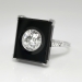 Art Deco Vintage 1930's Onyx Old European Cut Diamond Platinum Cocktail Anniversary Ring