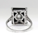 Art Deco Vintage 1930's Onyx Old European Cut Diamond Platinum Cocktail Anniversary Ring