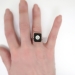Art Deco Vintage 1930's Onyx Old European Cut Diamond Platinum Cocktail Anniversary Ring