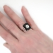 Art Deco Vintage 1930's Onyx Old European Cut Diamond Platinum Cocktail Anniversary Ring