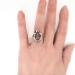 Antique Victorian 1890's Rose de France Amethyst Rose Cut Diamond Insect Fly Ring 14k Rose Yellow Gold