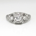 Vintage Art Deco 1930's .51ct t.w. Old European Cut Diamond Filigree Halo Engagement Ring Platinum