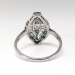 Vintage Art Deco 1930's .35ct t.w. Natural Green Emerald & Diamond Hand Engraved Platinum Ring