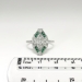 Vintage Art Deco 1930's .35ct t.w. Natural Green Emerald & Diamond Hand Engraved Platinum Ring