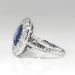 Vintage Estate 1940's 6.36ct t.w. No Heat Violet Blue Sapphire & Diamond Halo Engagement Ring 18k White Gold