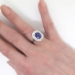 Vintage Estate 1940's 6.36ct t.w. No Heat Violet Blue Sapphire & Diamond Halo Engagement Ring 18k White Gold