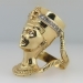 Huge Heavy Egyptian Revival Diamond Nefertiti Ring 14k
