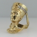 Huge Heavy Egyptian Revival Diamond Nefertiti Ring 14k
