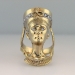 Huge Heavy Egyptian Revival Diamond Nefertiti Ring 14k