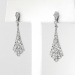 Vintage Estate 1990's .44ct t.w. Filigree Diamond 18k White Gold Drop Chandelier Wedding Earrings