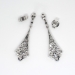 Vintage Estate 1990's .44ct t.w. Filigree Diamond 18k White Gold Drop Chandelier Wedding Earrings