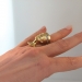Huge Heavy Egyptian Revival Diamond Nefertiti Ring 14k