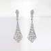 Vintage Estate 1990's .44ct t.w. Filigree Diamond 18k White Gold Drop Chandelier Wedding Earrings
