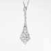 Vintage Estate 1990's .25ct t.w. Filigree Diamond 18k White Gold Wedding Pendant Necklace