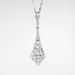 Vintage Estate 1990's .25ct t.w. Filigree Diamond 18k White Gold Wedding Pendant Necklace