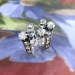 Antique Victorian 1890's .76ct t.w. Old Mine Cut & Rose Cut Diamond Drop Huggie Hoop Earrings 18k Sterling Silver