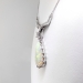 Vintage Estate 1950's Natural Opal Diamond Birthstone Wedding Anniversary Necklace Pendant 14k White Gold