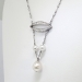 Antique Art Nouveau Edwardian 1900's Pearl Diamond Wedding Birthstone Pendant Necklace Platinum
