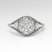 Art Deco Engagement Ring Circa 1930's Vintage Diamond Anniversary Wedding Ring 18k Filigree White Gold