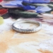 Antique Edwardian Vintage 1920's Floral Engraved Eternity Wedding Band 18k White Gold Size 8.5