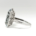 Art Deco Vintage 1930's Oval Aquamarine Diamond Anniversary Engagement Birthstone Cocktail Filigree 14k White Gold Ring
