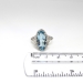 Art Deco Vintage 1930's Oval Aquamarine Diamond Anniversary Engagement Birthstone Cocktail Filigree 14k White Gold Ring